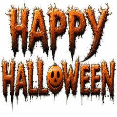 Scary Smile Typography — “Happy Halloween” Pumpkin Design