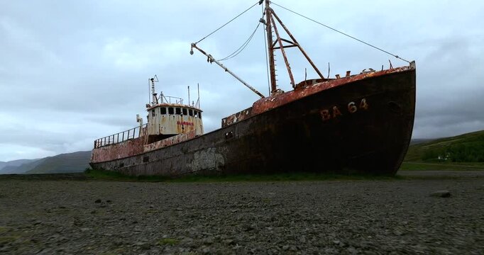Epic Drone Views of the Abandoned Gar&eth;ar BA 64 in Iceland&rsquo;s Westfjords &ndash; A Hauntingly Beautiful Tribute to the Nation&rsquo;s Maritime Heritage and the Untamed Landscape of Sau&eth;lauksdalur Beach.