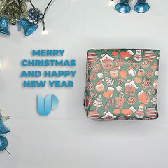 Santa Claus Hands Gift Christmas Square Logo Reveal | Festive Holiday Greeting Animation