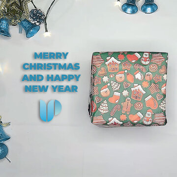 Santa Claus Hands Gift Christmas Square Logo Reveal | Festive Holiday Greeting Animation