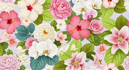 Vibrant Pastel Floral Pattern