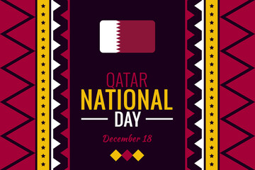 Qatar national day december 18 holiday flag celebration patriotic festive illustration
