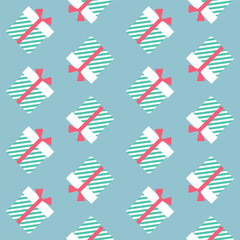 Seamless pattern with holiday boxes. Vector illustration
