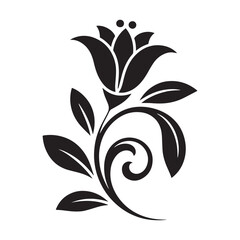 Elegant black floral ornament collection,  greeting cards, logos, patterns, and vector art projects.