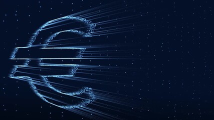 Digital Euro Symbol Fast Moving Tech Background. - Powered by Adobe
