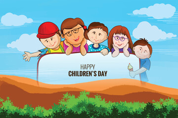 A poster for happy children s day card background