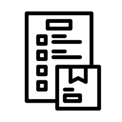 list product.  This is a vector single icon with a line style. Suitable for any purpose, such as website design, mobile app design, logo design, pattern design, etc.