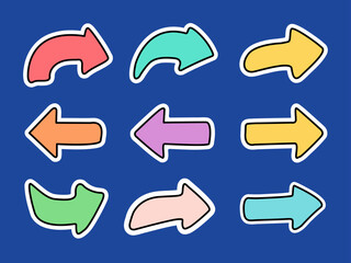 Colorful arrow icons on blue background for directional guidance.