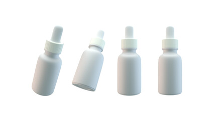 Serum bottle mockup with four different views