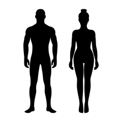Silhouettes of male and female body icon.Flat vector illustration design isolated on white background.
