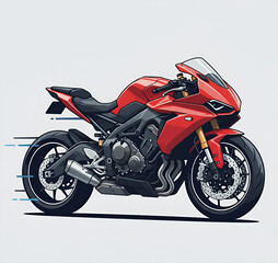 red motorcycle on a white background