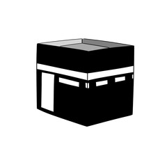 sketch of the Muslim Kaaba with a transparent background