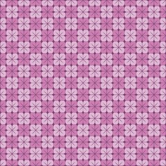 seamless geometric floral pattern in shades of purple and pink with rounded squares and intersecting lines