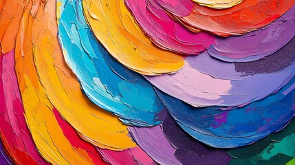 vibrant abstract oil painting featuring thick, textured impasto brushstrokes in a swirling rainbow of colors. Ideal for artistic backgrounds, creative designs, and modern art concepts.