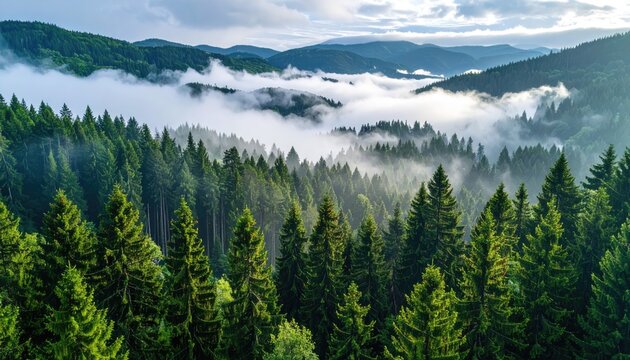 Sunbeams Pierce Through Scattered Clouds Over Lush Green Mountain Slopes in Late Afternoon Light - Powered by Adobe