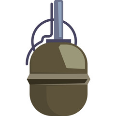 Illustration Of A Hand Grenade With A Pin And Lever On A Transparent Background