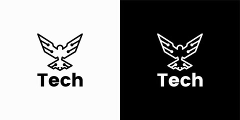 Tech Eagle Logo with Circuit Board Wings