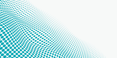 Fototapeta premium Transparent Vector Gradient Blue Color Halftone Background Staggered Dots Pattern modern