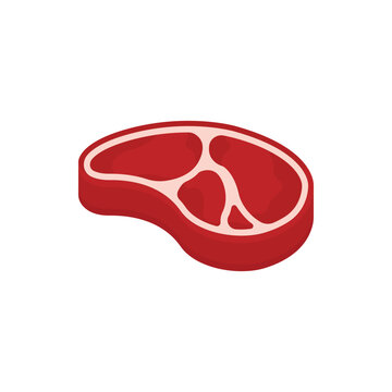 Raw Meat Illustration Vector. Raw steak beef vector Icon. beef illustration icon