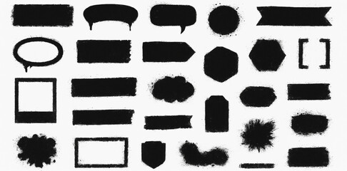 Bold Brush strokes set 
