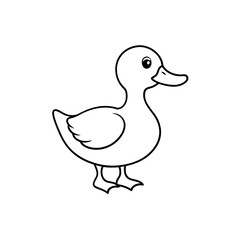 Simple cartoon duckling outline drawing