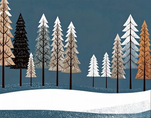 クリスマスの背景　クリスマスカード　北欧風　手描き風