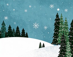クリスマスの背景　クリスマスカード　北欧風　手描き風