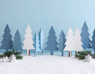 クリスマスの背景　クリスマスカード　北欧風　ペーパークラフト