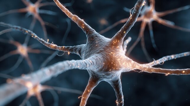 Exploring the structure and connections of nerve cells in the human nervous system under a microscope