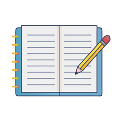 Notebook and Pencil Sketch Icon