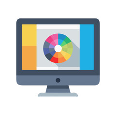 Graphic Monitor with Color Wheel Icon