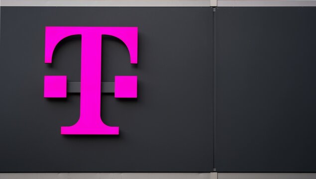Ulm, Germany - November, 5, 2025: Logo of  german telecommunication company named German Telekom on a facade. 