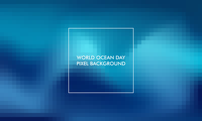 World Ocean Day gradient pixel background good for poster, social media, background, wallpaper