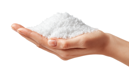 Hand Holding Snow: Winter Season Concept on White