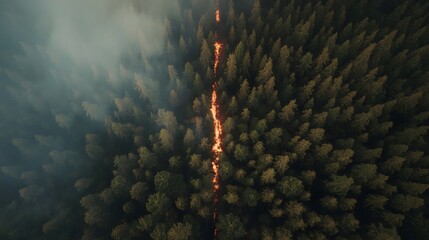 Forest Wildfire Aerial Climate Change Environment Disaster Nature Global Warming Smoke