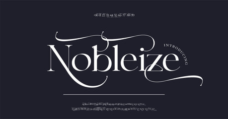 Luxury wedding alphabet letters font and number. Typography elegant classic lettering serif fonts decorative vintage retro concept. vector illustration