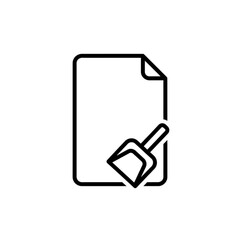 Document Cleanup, File Delete, and Erase Outline Vector Icon