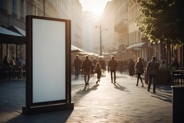 display blank clean screen or signboard mockup for offers or advertisement in public area