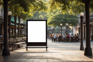 display blank clean screen or signboard mockup for offers or advertisement in public area