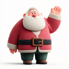 Joyful Santa Claus: A cheerful Santa Claus stands, extending a welcoming hand in a gesture of holiday joy and generosity.