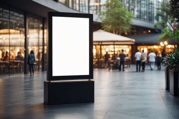 display blank clean screen or signboard mockup for offers or advertisement in public area