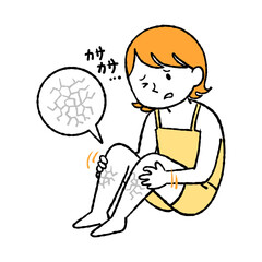 乾燥で足がカサカサする女性