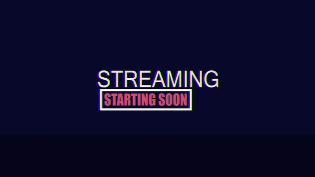 4k stock | Stream starting soon graphic on dark blue background. Ideal for online broadcasters, streamers, gamers, or webinar. - Powered by Adobe