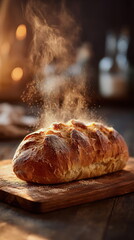 Freshly baked bread steaming on a Thanksgiving table brings warmth and comfort to the holiday feast, adding a rustic homemade touch to the festive celebration.