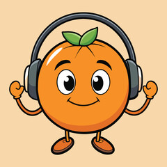 a cool tangerine cartoon wearing a pair