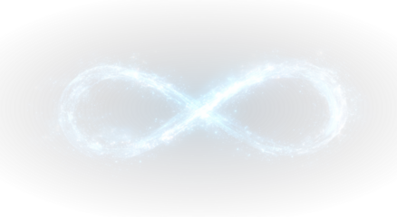 Infinity symbol glowing with futuristic technology design expressing mystical energy and digital imagination.
