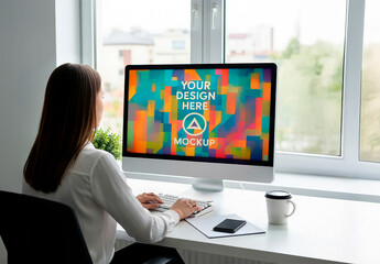 Screen Computer Mockup Home Office