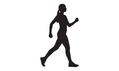 Woman jogging silhouette with adobe illustrator icon