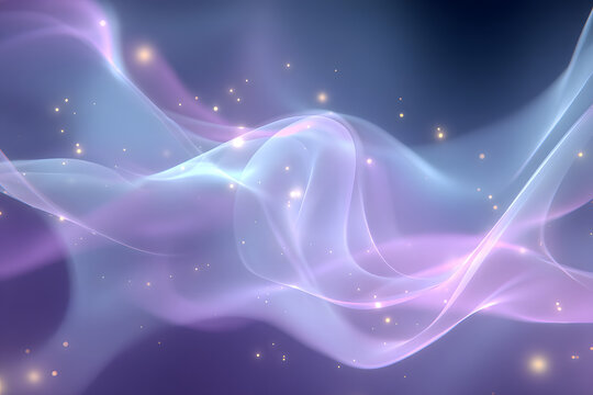 holographic light corners with flowing violet mist creating a futuristic luminous fantasy style interface