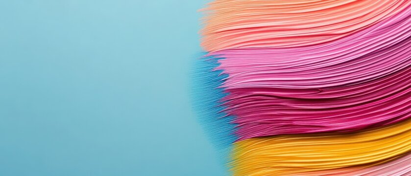 Bright colored abstract strokes on a soft blue background, suggesting creativity and vibrant ideas.